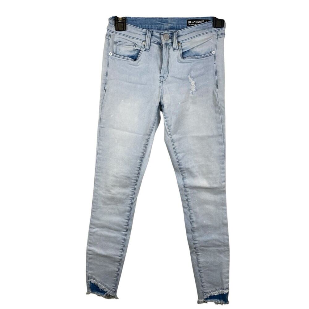 Blank NYC The Reade Crop Skinny Jeans Womens Size 25 Light Wash Denim Distressed